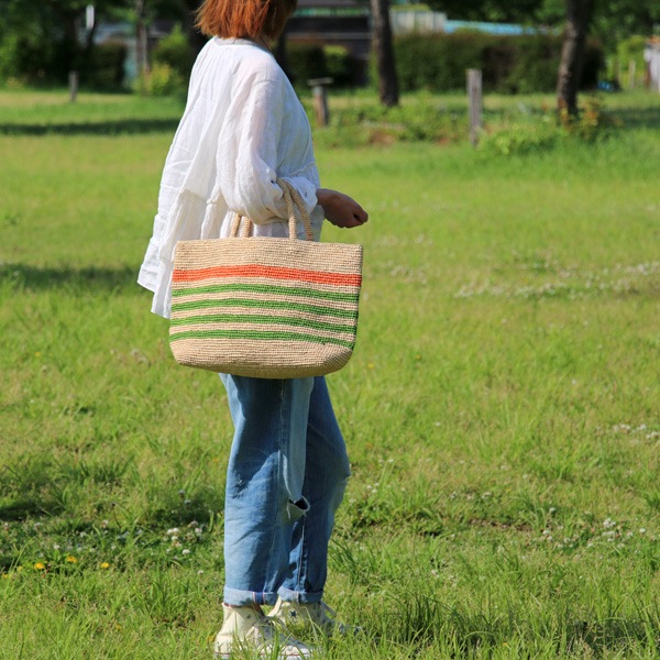 Sans Arcidet(サンアルシデ)のかごバッグラフィアトートバッグWALATA BAG