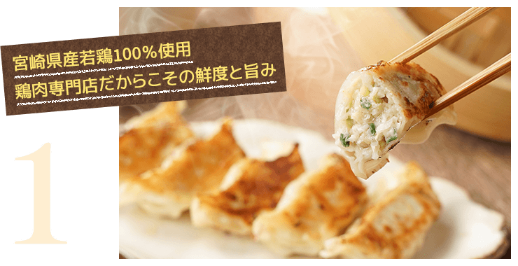 宮崎県産若鶏100%使用　鶏肉専門店だからこその鮮度と旨み
