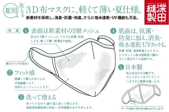 ふるさと納税 八頭町 洗える「抗菌・抗ウイルス」3D布マスク 洗える3D布マスク（吸収速乾）メンズ ブラック3枚セット - 鳥取県八頭