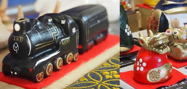 因州若桜焼 土鈴 午・うま（大・中・屏風・お盆セット）（令和8年