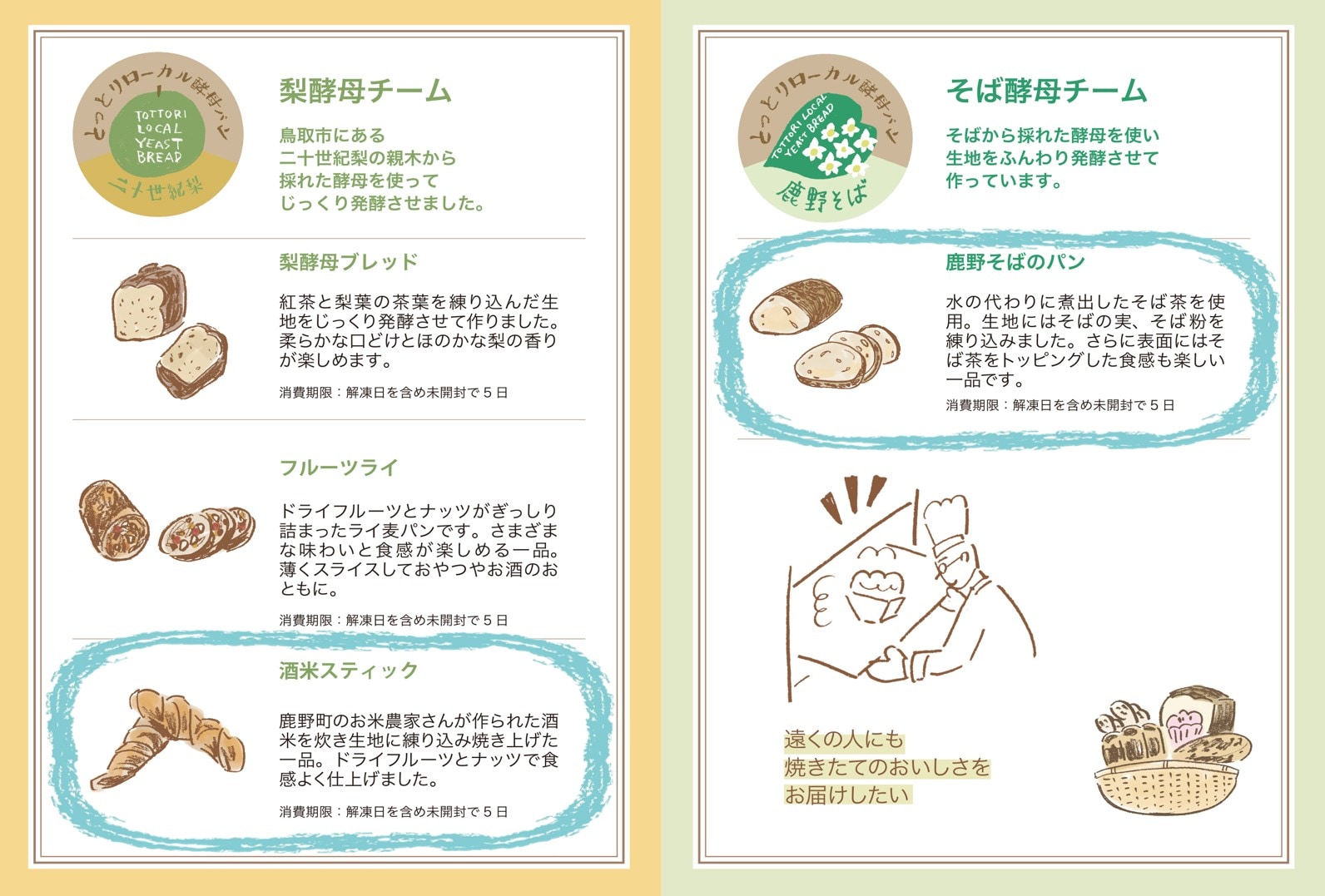 パン一心庵の冷凍パン5種セット「しかのセット」～とっとりのふっくら