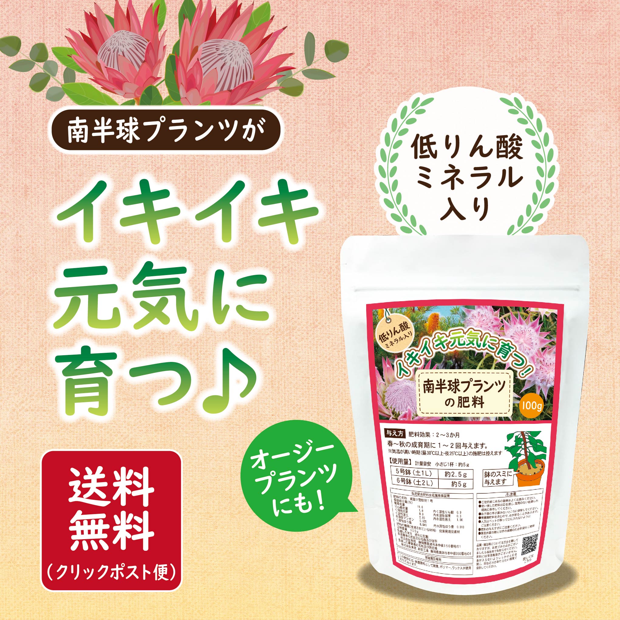 南半球プランツの肥料 100g【有機肥料製造メーカー】