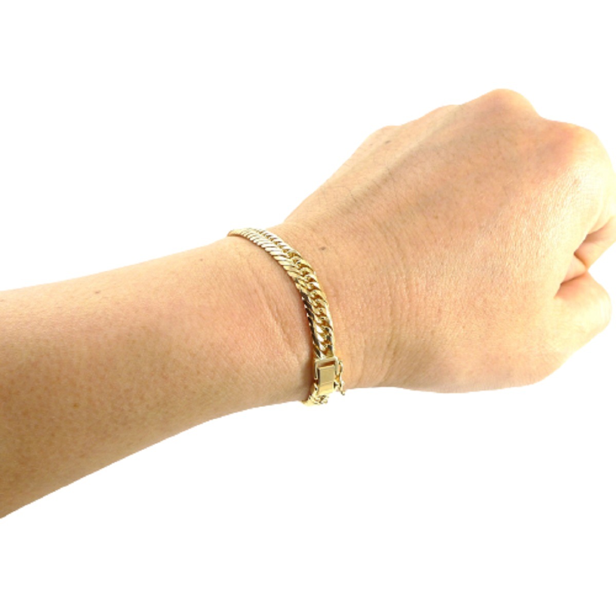 18金 喜平 20面 トリプル 18g 18cm 幅6.5mm ゴールド ブレスレット 中