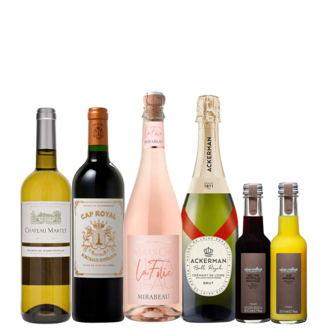 フランスの泡白赤ワイン＆プレミアムジュース　6本セット