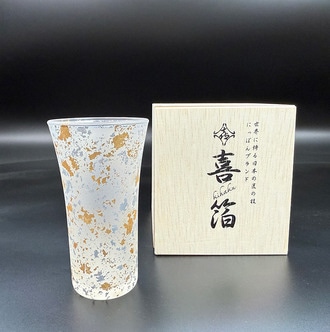 喜箔グラス　羽反型 一口ビール