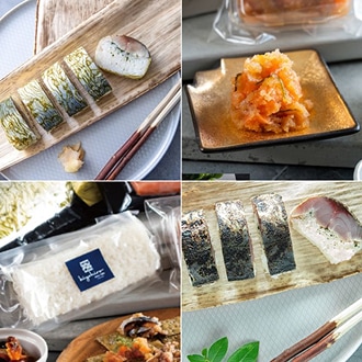 さば寿司、炙りさば寿司の食べ比べと手巻き寿司セット