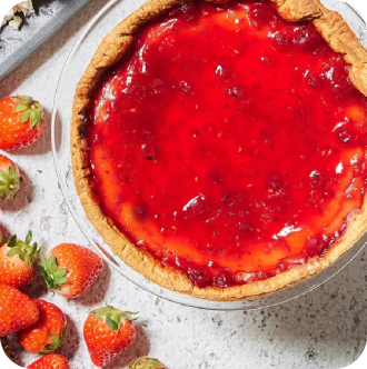 真っ赤ないちごのニューヨークチーズタルト
