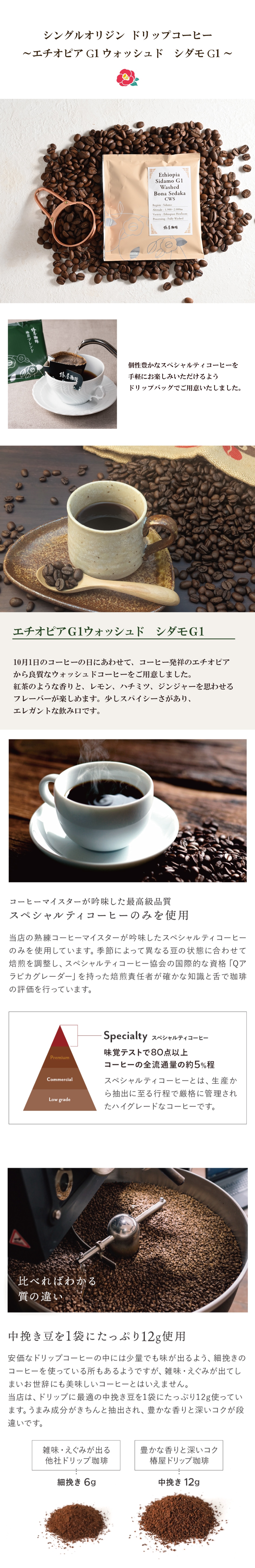 ドリップタイプ～エチオピアG1ウォッシュド シダモG1（5個入