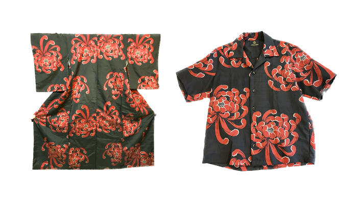 【写真】左：アンティーク着物、右：KIRYU ALOHA