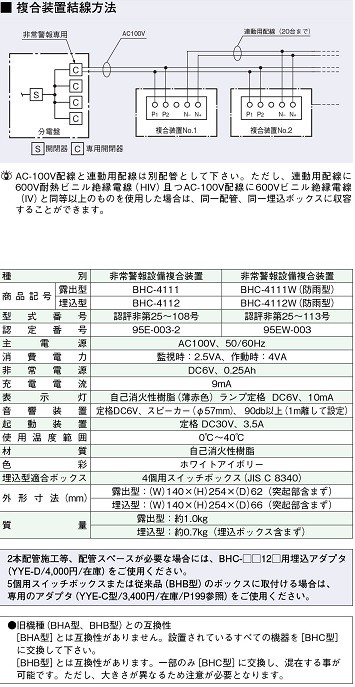 チープ ホーチキ 非常警報設備 複合装置 露出型 BCH-4111 1台 即購入OK