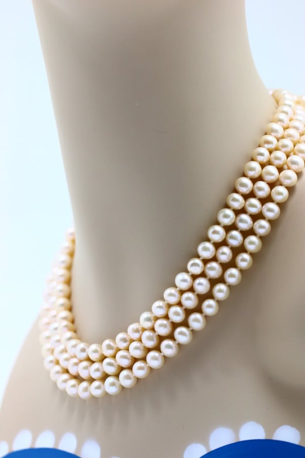 美品　あこや真珠　８ｍｍ大玉　強い照　ロングネックレス装飾パール
