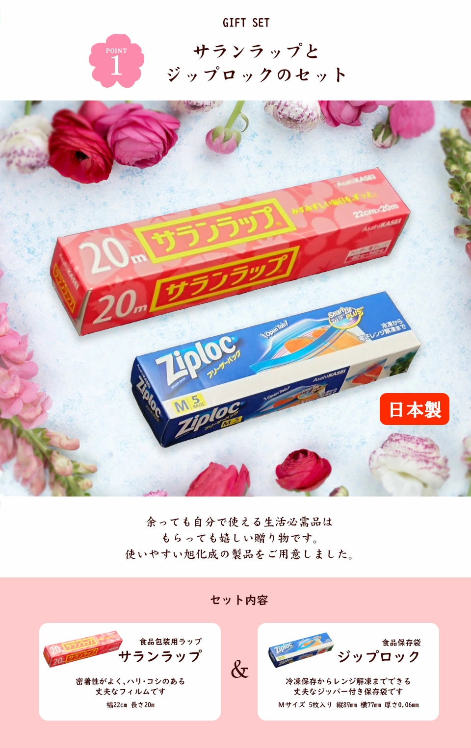 サランラップとジップロックのセット