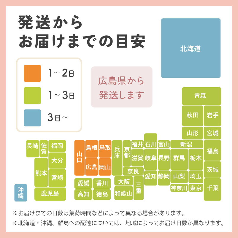 迅速配送 お届け目安