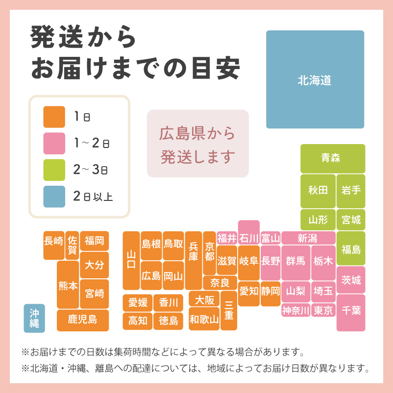 迅速配送 お届け目安