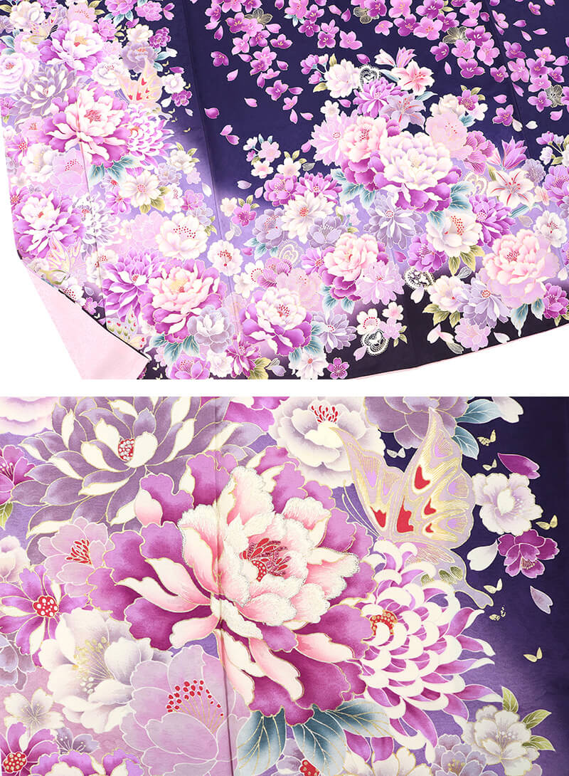 激安の 花車に蝶 桜 百合模様振袖 リサイクル 正規激安 Insfatima Com Ar