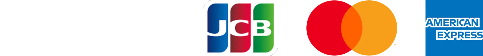 ご利用可能なクレジットカードブランドのアイコン画像（VISA、JCB、master、AMEX