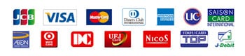 VISA MasterCard JCB AMEX Diners