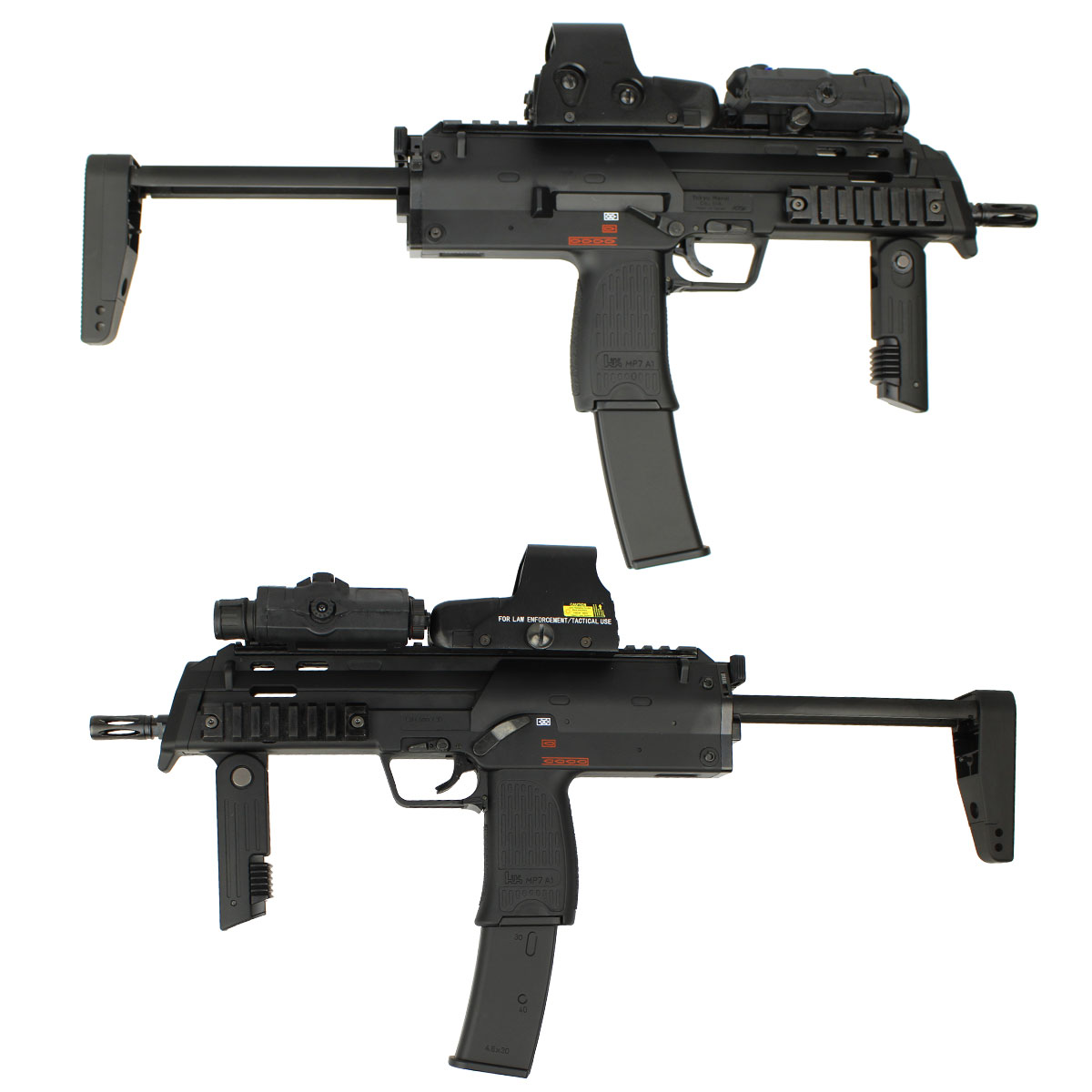 東京マルイ MP7A1 GBB 外装カスタム ドットサイト・フラッシュライト