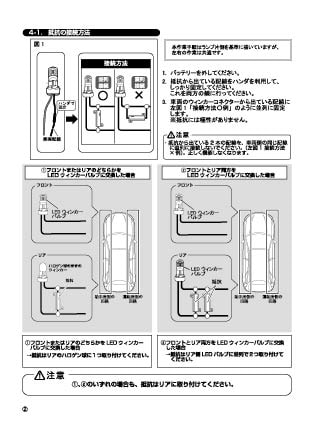 フロントウインカーポジションキット_ハイフラッシャー防止キャンセラー抵抗 取説