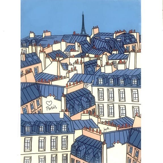 パリの屋根とエッフェル塔のティータオル。日本初上陸のブランド「BIRDIE」から。横浜山手フランス雑貨ラメゾンドレイル