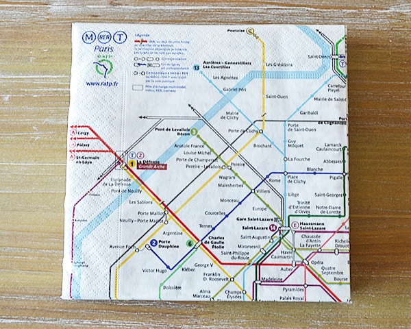 パリのメトロ路線図ペーパーナプキン｜プチギフト・おしゃれでかわいい