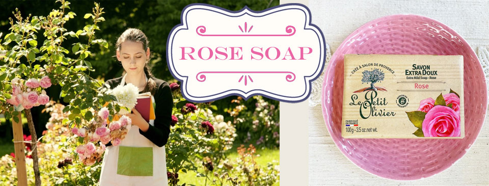 バラの石鹸ギフトにおすすめ。フランスの薔薇の香りの自然派固形石鹸・プチオリビエ。フランス雑貨ラメゾンドレイル公式通販

