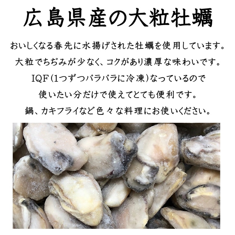 冷凍牡蠣 Mサイズ 【1kg(正味850g 約50粒)×2袋】 国産かき 【 便利なバラ凍結 】  お鍋、フライ、バター焼き、クラムチャウダーに【冷凍便】 | 貝類 | 小田原うまいもの市場