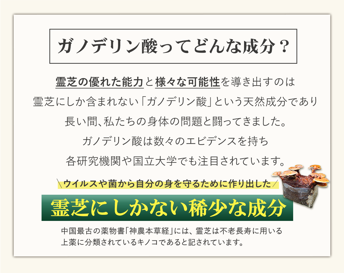 飲むだけで吸収できる霊芝サプリ｜霊芝の自然縁(じねんえん)