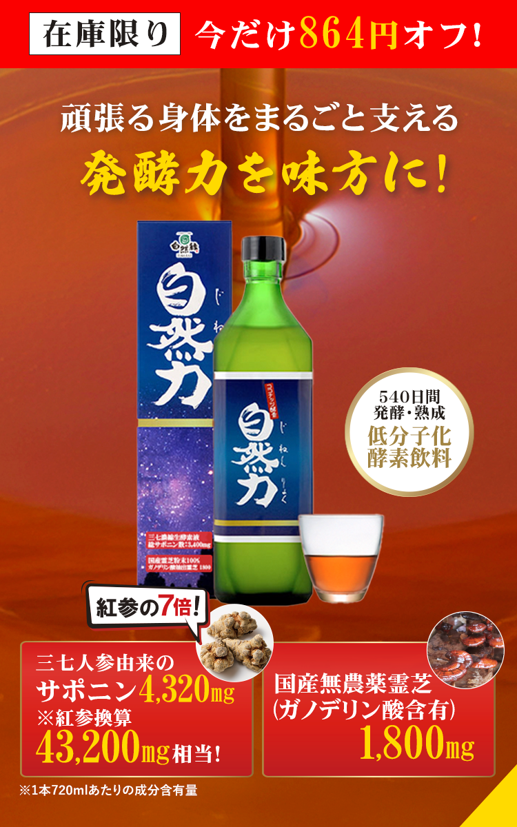 ココナッツ酵素飲料 自然力｜自然縁 じねんえん