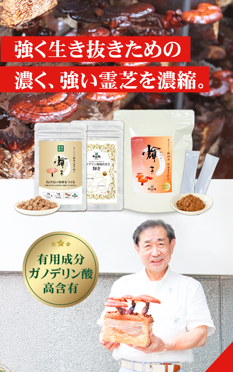 強く生き抜きぬく力｜ガノデリン酸・霊芝サプリ・レイシ粉末
