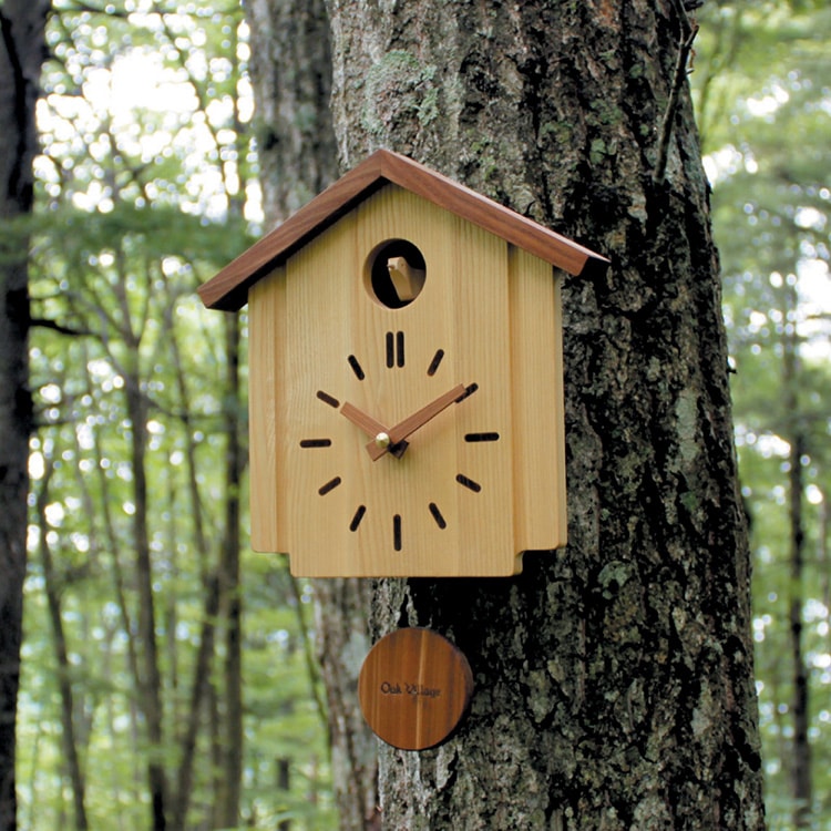 Oak Village オークヴィレッジ 木製 鳩時計 カッコークロック 森の巣箱 
