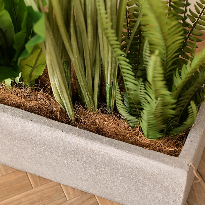 Brown. ブラウン フェイクグリーンセット 長方形プランター×グラス