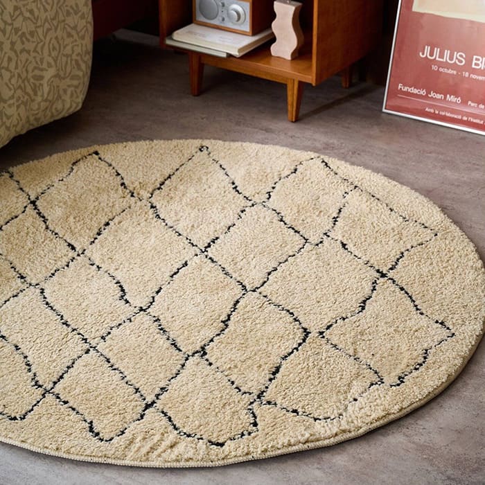 タグ付き！ジャーナルスタンダードファニチャーラウンドラグ JOURNAL STANDARD FURNITURE ジャーナルスタンダードファニチャー