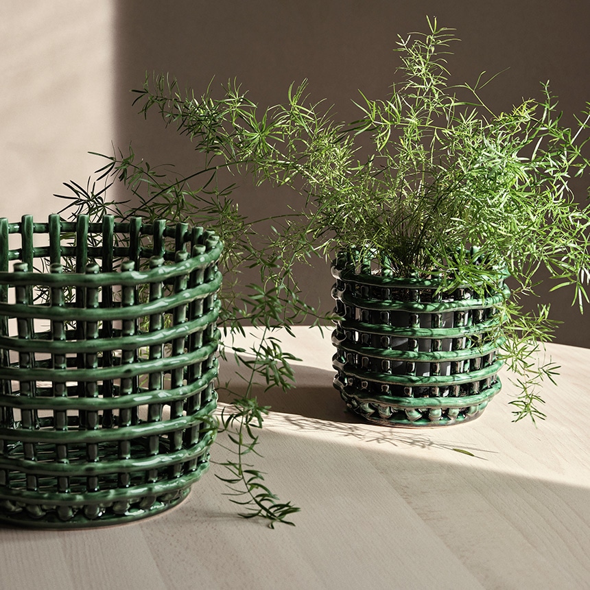 ferm LIVING ファームリビング セラミック バスケット ラージ 直径23.5