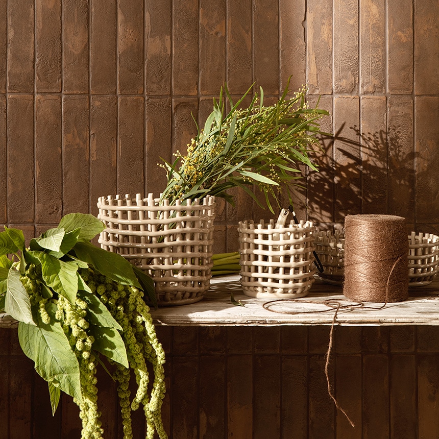 ferm LIVING ファームリビング セラミック バスケット ラージ 直径23.5