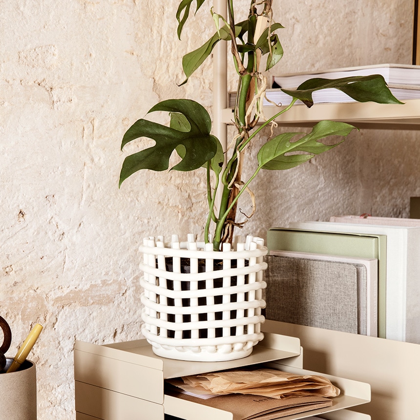 ferm LIVING ファームリビング セラミック バスケット ラージ 直径23.5