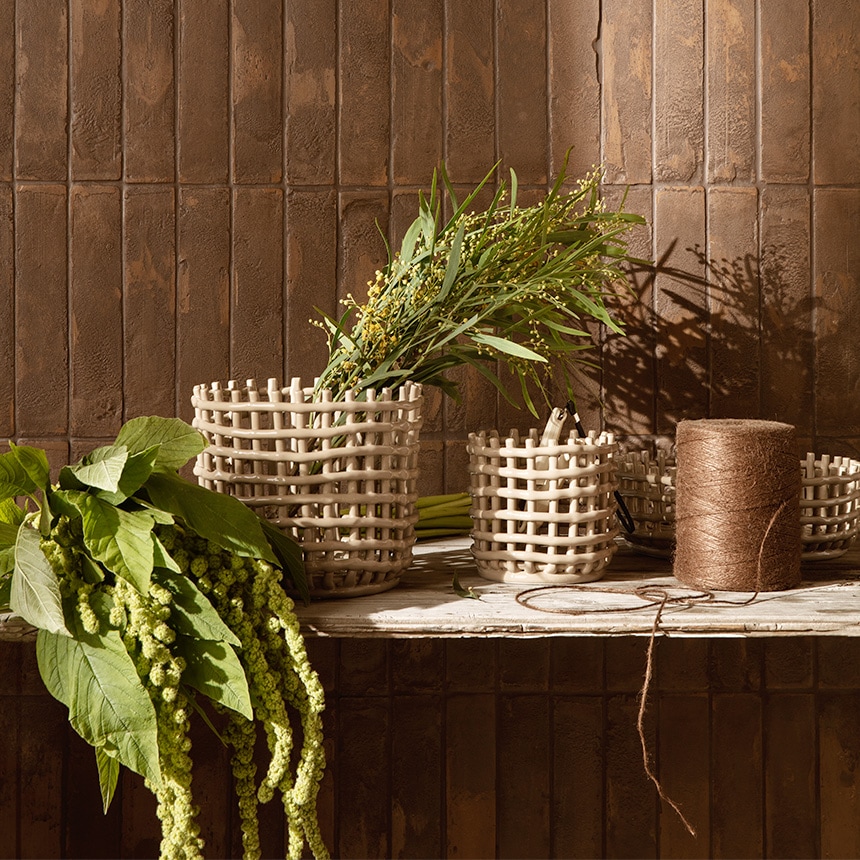 ferm LIVING ファームリビング セラミック バスケット スモール 直径