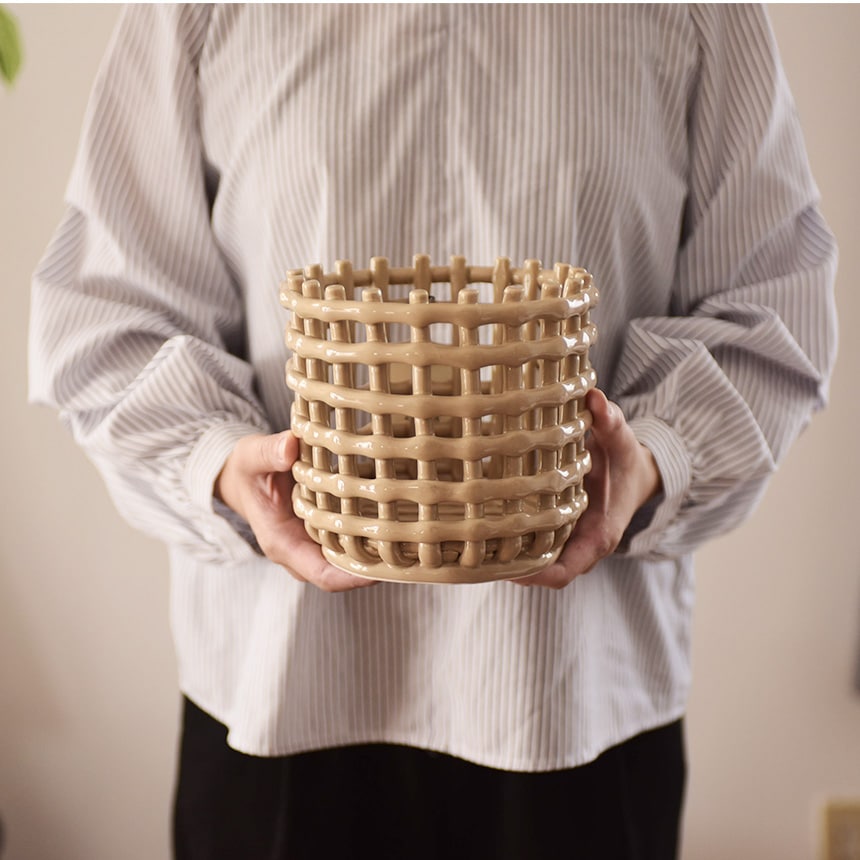 ferm LIVING セラミックバスケット 北欧　 ファームリビング ferm LIVING ファームリビング セラミック バスケット スモール 直径