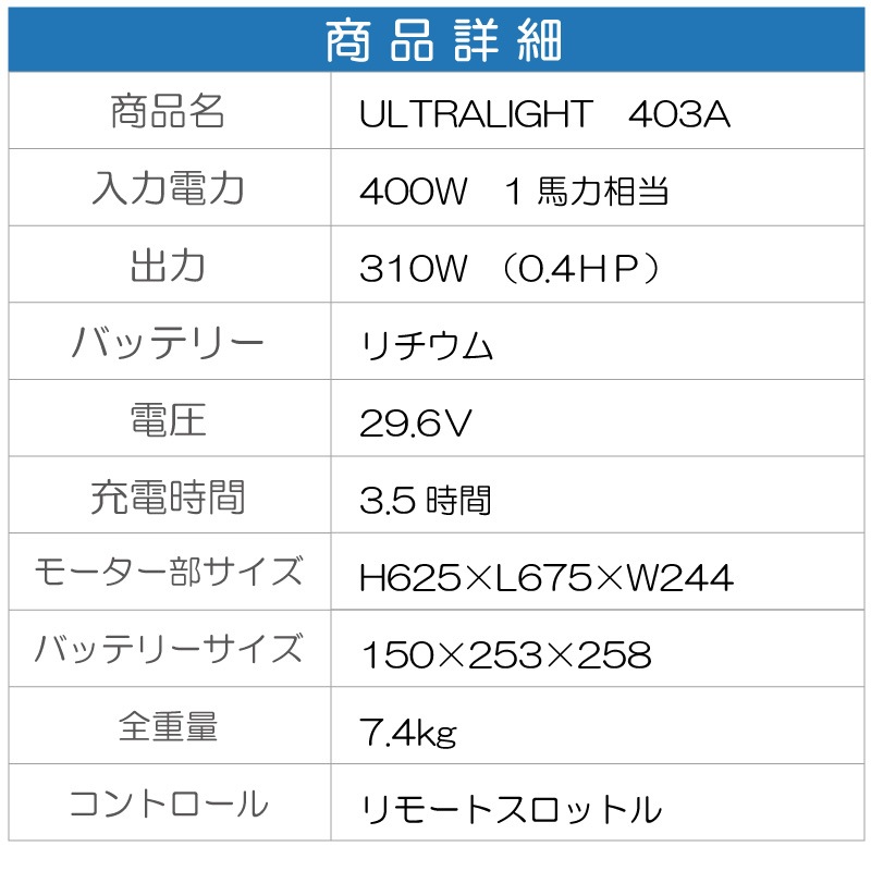 トルキード 電動船外機 TORQEEDO  ウルトラライト 403A 予備検なし 軽量 ULTRALIGHT カヌー カヤック