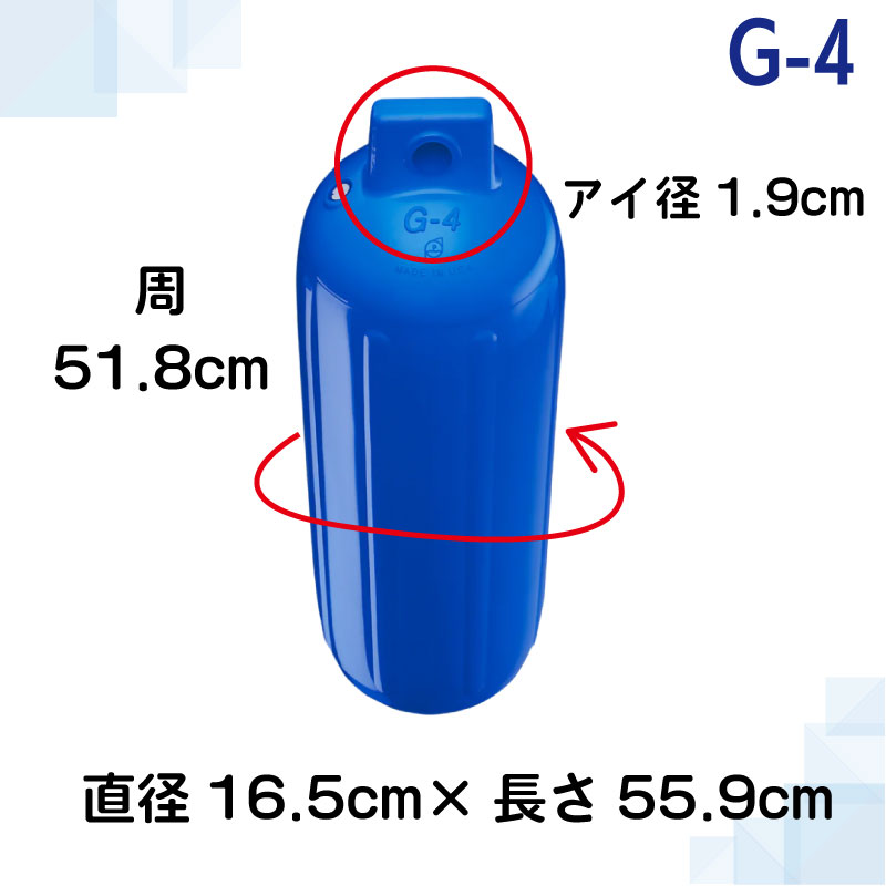 ポリフォーム ボートフェンダーGシリーズ G-4 ホワイト ブルー ブラック