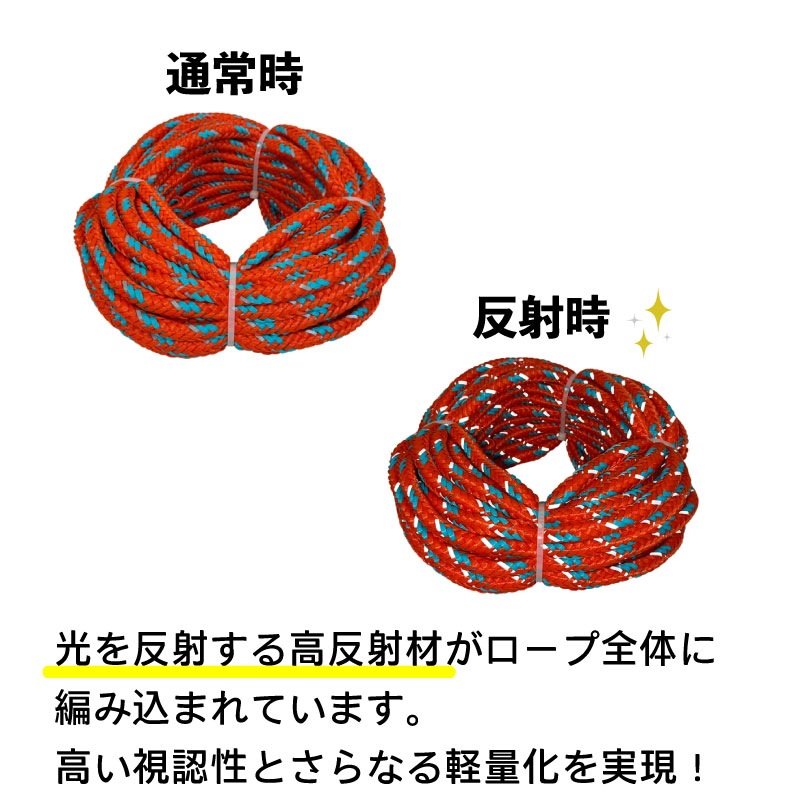 光を反射する高反射材が編み込まれており、抜群の視認性