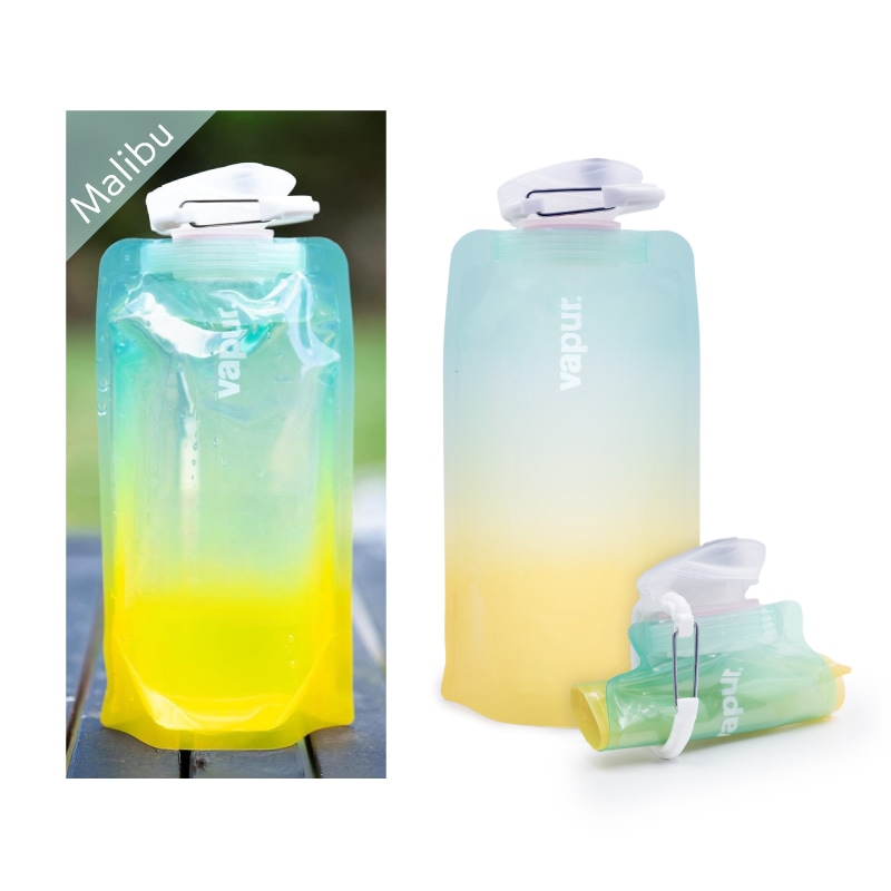 折りたためる 水筒 vapur ヴェイパー Wide Mouth Cyan Blue Cool Grey 0.5L