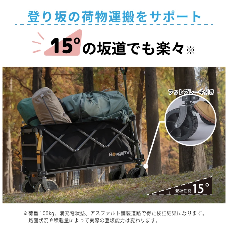 登り坂の荷物運搬をサポート