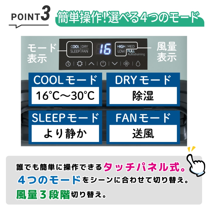 ポイント３　タッチパネルで簡単操作！