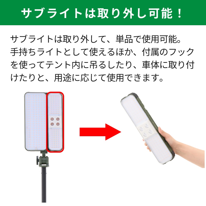 サブライトは取り外し可能