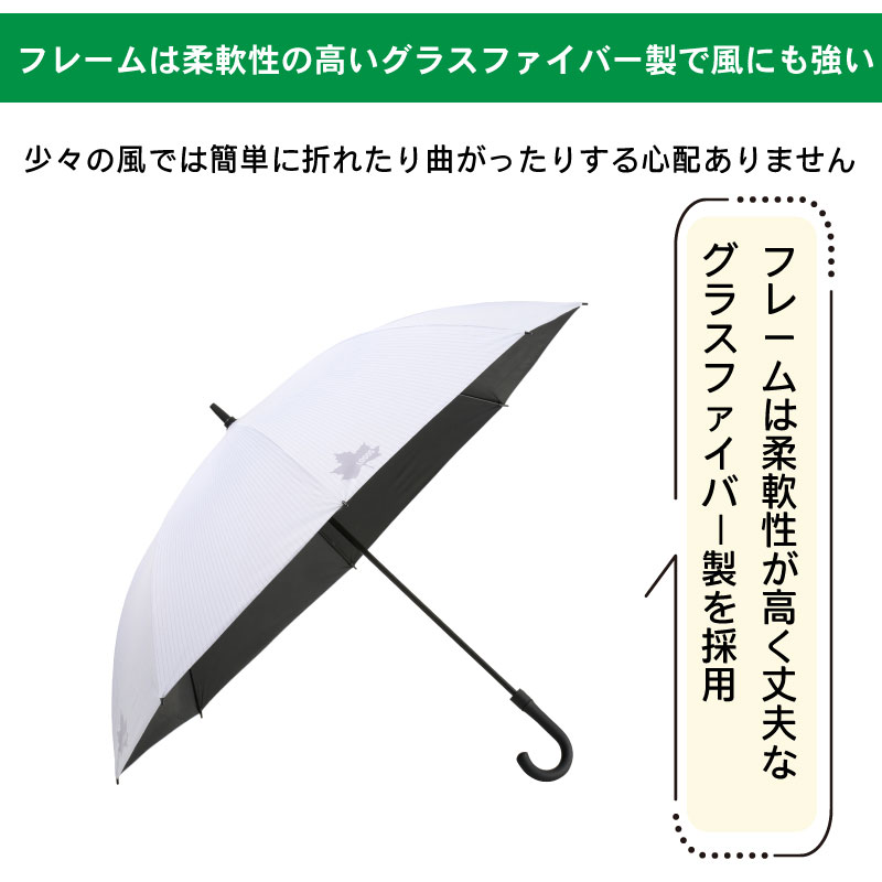 フレームは柔軟性が高く丈夫なグラスファイバー製で風にも強い