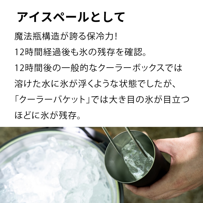 Peacockクーラーバケット9.5L IGN-100 アイスグレー