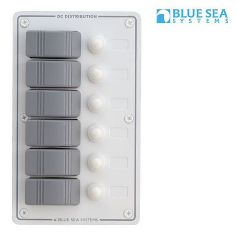 BLUE SEA ブルーシー 防水サーキットブレーカーパネル 縦型6連