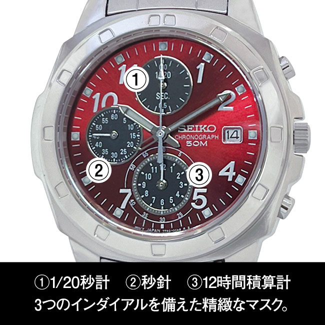 SEIKO セイコー クロノグラフ アラビア数字文字盤 （海外モデル ...