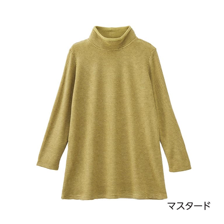 INTELLECTION　日本製　チュニック　ボーダー　グレー　ブラック ソリストヒート ボーダーチュニック 【通常】｜nihonchokuhan(日本直販